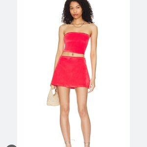 Indah Atlas Mini Skirt, velour